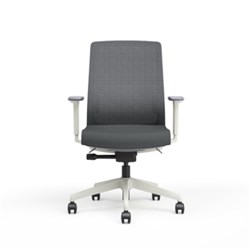 Pivot Ergonomics Harlow High Back Chair With Seat Slide Grey Fabric Seat And Back