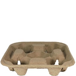 Capri Carry Tray 4 Cup Moulded Fibre Natural Carton Of 200