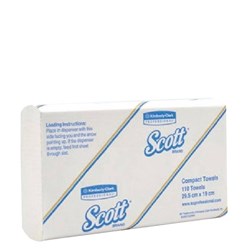 Kimberley Clark Scott Hand Towel Compact 1 Ply 295mm x 190mm Carton Of 16