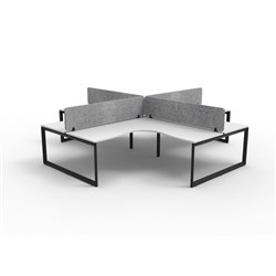 Rapidline Deluxe Infinity Loop Leg Corner Workstation Gry Eco Screen 4 Ppl 3600/3000mmW W/B