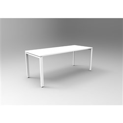Rapidline Deluxe Steel Frame Table Profile Leg 1500W x 750D x 730mmH White Top White Frame