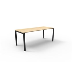 Rapidline Deluxe Steel Frame Table Profile Leg 2100W x 750D x 730mmH Oak Top Black Frame