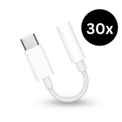 SchoolTech Headphone Adapters USB-C To 3.5mm Jack White Pack Of 30