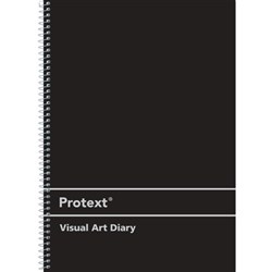 Protext Visual Art Diary Spiral A3 110gsm 60 Page Side Bound Poly Cover Black