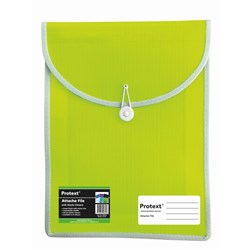 Protext Attache File With Elastic Closure 340 x 225mm Lime Green