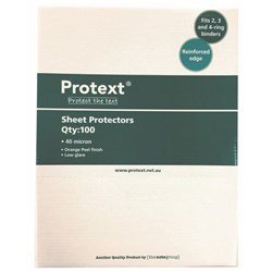 Protext Economy Sheet Protectors A4 40 Micron Clear Box Of 100