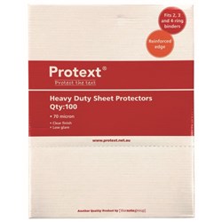 Protext Heavy Duty Sheet Protectors A4 Clear Finish Low Glare Box Of 100