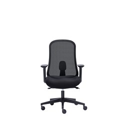 Pivot Ergonomics Trey Office Chair With Arms Fabric Seat Mesh Back Black