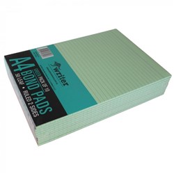 Writer Bond Pad A4 Double Sided Ruled 50 Sheet Green Pack Of 10