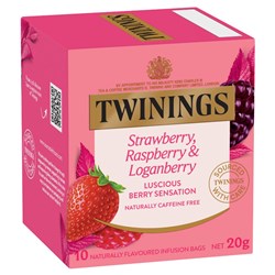Twinings Strawberry Raspberry And Loganberry Tea Bags Box Of 10