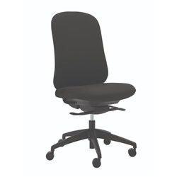 Buro Quantum High Back Office Chair No Arms Black Fabric Seat And Back