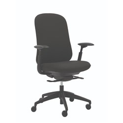 Buro Quantum High Back Office Chair With Arms Black Fabric Seat And Back