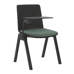 Rapidline Academy Stacking Chair Polypropylene Black + Tablet Arm + Emerald Seat Pad