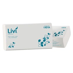 Livi Essentials Hand Towel Multifold 1 Ply 150 Sheets Box Of 16