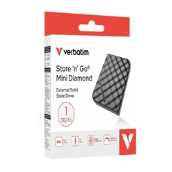 Verbatim Store 'n' Go Mini Diamond Portable Hard Drive USB-C 1TB Black