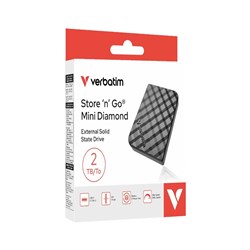 Verbatim Store 'n' Go Mini Diamond Portable Hard Drive USB-C 2TB Black