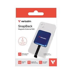 Verbatim SnapBack Magnetic External SSD USB-C 1TB Blue Metallic