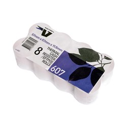 Victory Paper Thermal EFTPOS And Register Rolls 57 x 57 x 12mm 40m 1 Ply White Pack Of 8
