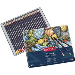 Derwent R32197 Studio 24 Pencils Assorted Tin Pack Of 24