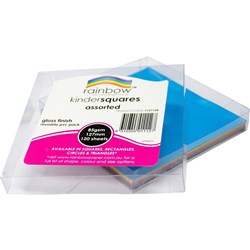 Kinder Squares Glossy 127mm 84gsm Assorted Pack of 120