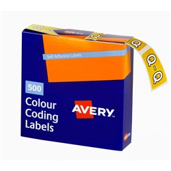 Avery Alphabet Coding Label Q Side Tab 25x38mm Yellow Pack of 500