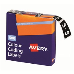 Avery Alphabet Coding Label S Side Tab 25x38mm D Green Pack of 500