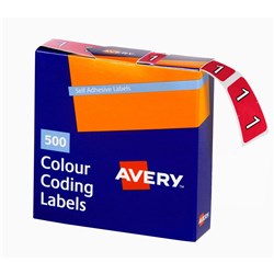 Avery Numeric Coding Label 1 Side Tab 25x38mm Magenta Pack of 500