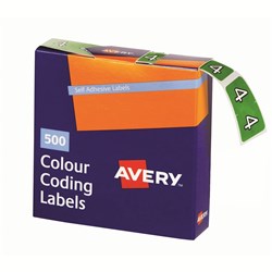 Avery Numeric Coding Label 4 Side Tab 25x38mm L Green Pack of 500