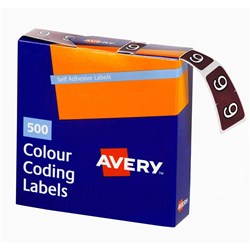 Avery Numeric Coding Label 9 Side Tab 25x38mm Brown Pack of 500