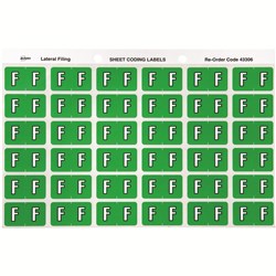 Avery Alphabet Coding Label F Side Tab 25x38mm L Green Pack of 180