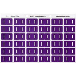 Avery Alphabet Coding Label I Side Tab 25x38mm Purple Pack of 180