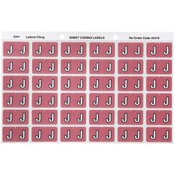 Avery Alphabet Coding Label J Side Tab 25x38mm Mauve Pack of 180