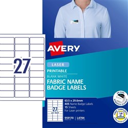 Avery L4784 Fabric Name Labels 27 Sht 63 5x29 6 Acetate Silk 27UP