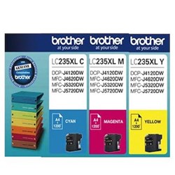 Brother LC 235 XL Ink 1200 Page Yield 3 Colour Pack LC-235 LC235