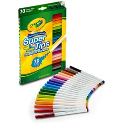 Crayola Thinline Markers SuperTips washable Classic Assorted Pack 20
