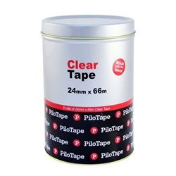 PiloTape Premium Clear Tape 24mm  x 66m Box of 6