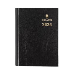 Collins Sterling Diary Day To A Page A7 Black 2025