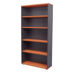 Rapid Worker Bookcase 1800H x 900W x 315D 4 Shelves Cherry and Ironstone