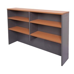 Rapid Worker Hutch 1200W x 315D x 1070mmH 4 Shelves Cherry & Ironstone