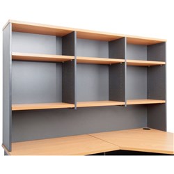Rapid Worker Hutch 1800W x 315D x 1070mmH 6 Shelves Beech & Ironstone