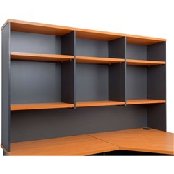 Rapid Worker Desk Hutch 1800W x 315D x 1070mmH 6 Shelves Cherry & Ironstone
