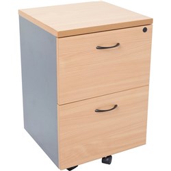 Rapid Worker Mobile Pedestal 2 File Drawer 465W 447D 690mmH Beech and Ironstone