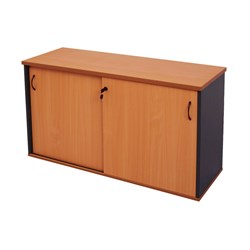 Rapid Worker Credenza Sliding Doors 1200W x 450D Cherry and Ironstone