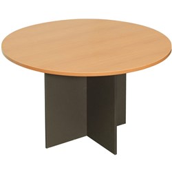 Rapid Worker Meeting Table 900 Diameter Round Top Beech and Ironstone