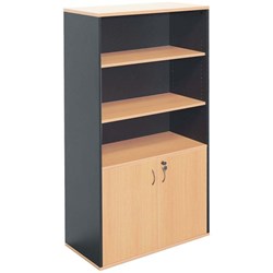 Rapid Worker Half Door Wall Unit 1800H x 900W x 450D Beech and Ironstone