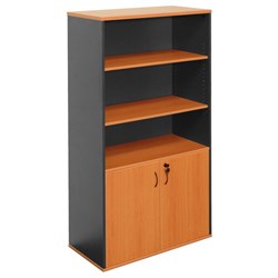 Rapid Worker Half Door Wall Unit 1800H x 900W x 450D Cherry and Ironstone