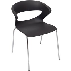 Taurus Hospitality Chair 4 Leg Chrome Frame Poly Shell Black