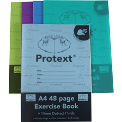 Protext Exercise Book A4 14mm Dotted Thirds 48 Page-Cat