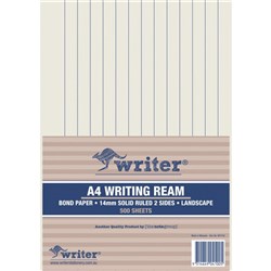 Writer A4 Exam Paper 14mm Solid Ruled Landscape Ream of 500