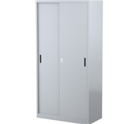 Steelco Sliding Door Cabinet 3 Shelves 914W x 465D x 1830mmH Graphite Ripple